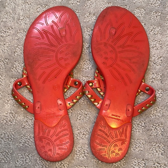 Jack Rogers Size 8 Collins Bright Orange Jelly Sandals - Picture 2 of 2